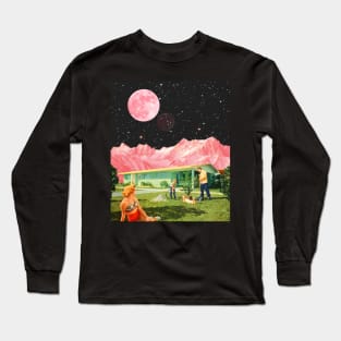 Vintage Pink day Collage Long Sleeve T-Shirt